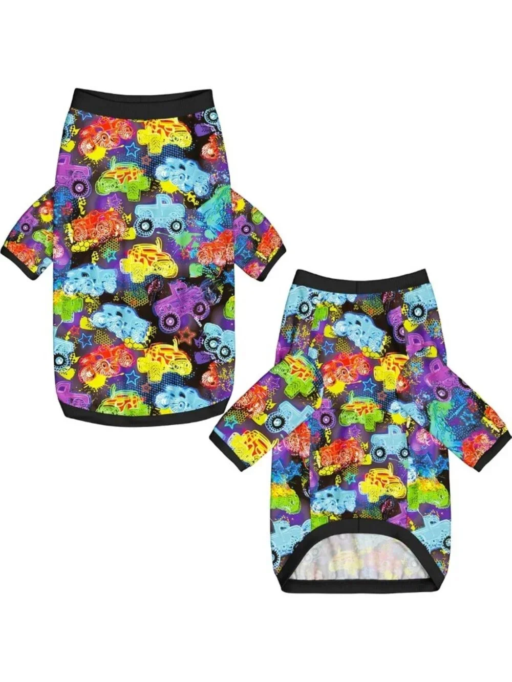 Monster Truck Pattern Dog T-Shirt | Soft Pajamas for Large Dogs | 2XL Pet